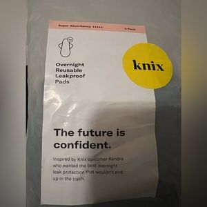 3 pack Knix brand inserts for kinx underwear, black one size fits all